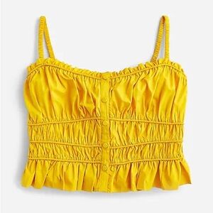 NWT J. Crew Sunflower Yellow Ruched Bodice Top